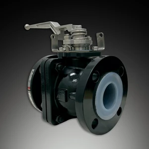 L2 Series PFA Locked Liner, Split Body, Flanged Ball Valve